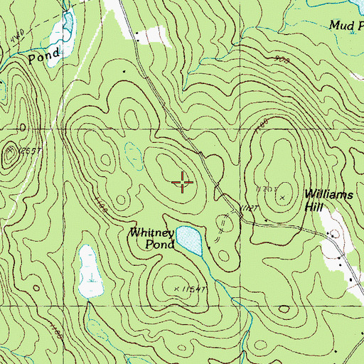 Topographic Map of Williams Hill, NH