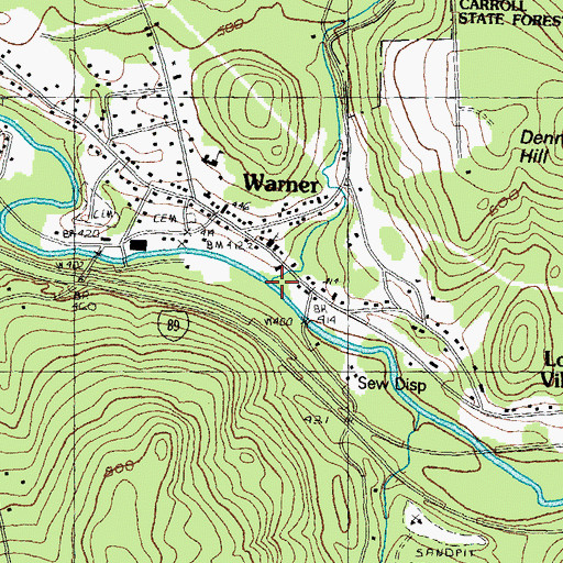 Topographic Map of Willow Brook, NH