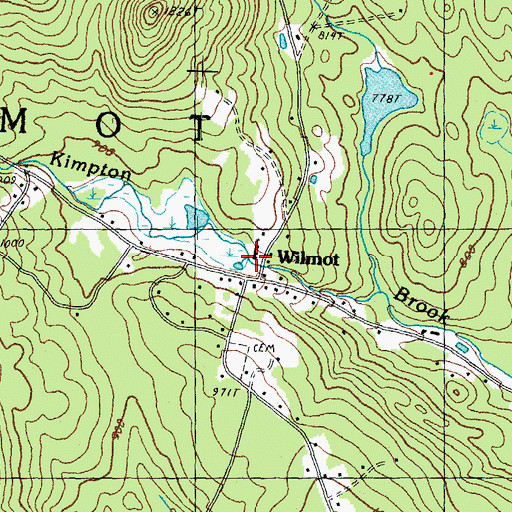 Topographic Map of Wilmot, NH
