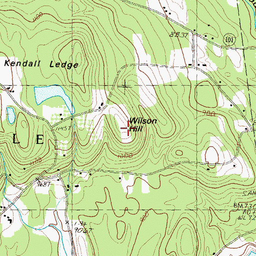 Topographic Map of Wilson Hill, NH
