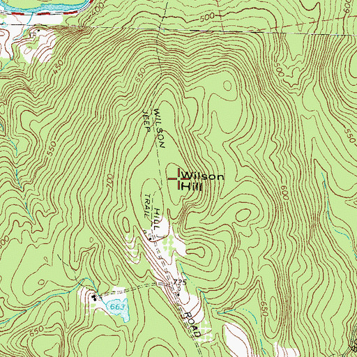 Topographic Map of Wilson Hill, NH