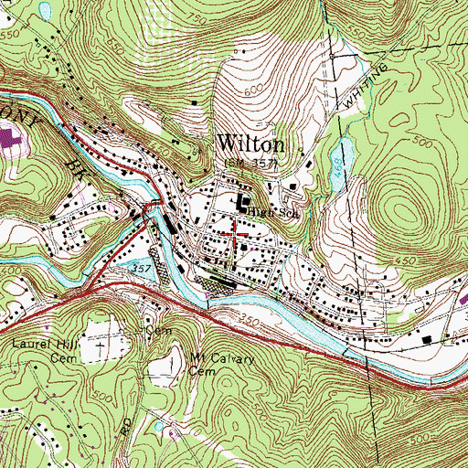 Topographic Map of Wilton, NH