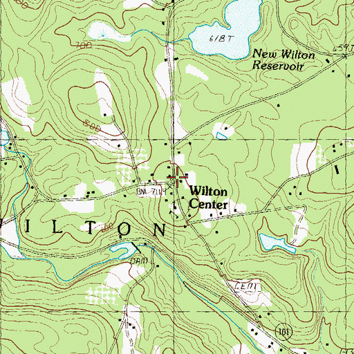 Topographic Map of Wilton Center, NH