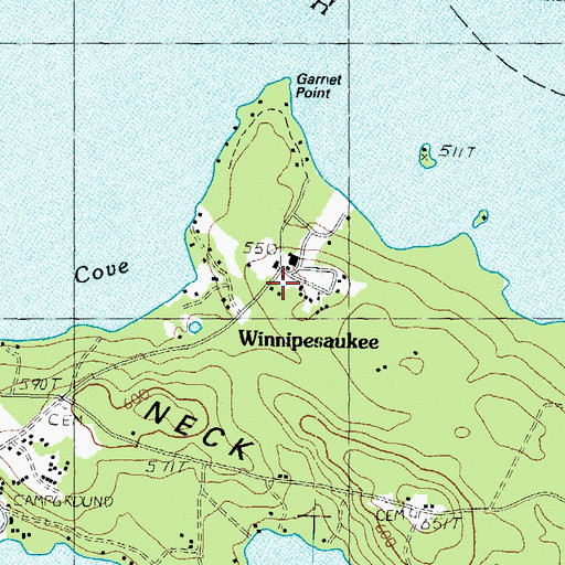 Topographic Map of Winnipesaukee, NH
