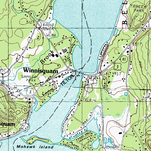 Topographic Map of Winnisquam, NH