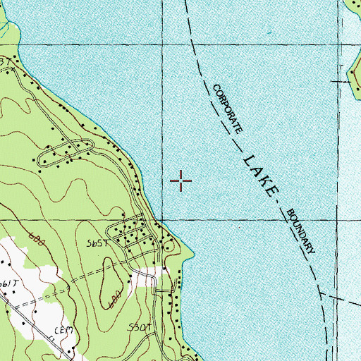Topographic Map of Lake Winnisquam, NH