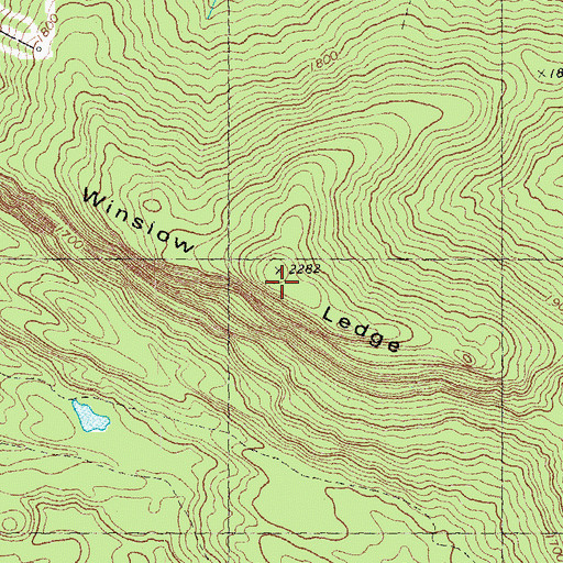 Topographic Map of Winslow Ledge, NH