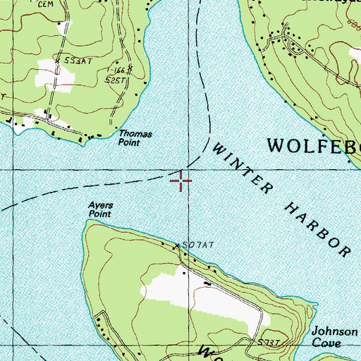 Topographic Map of Winter Harbor, NH