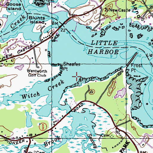 Topographic Map of Witch Creek, NH