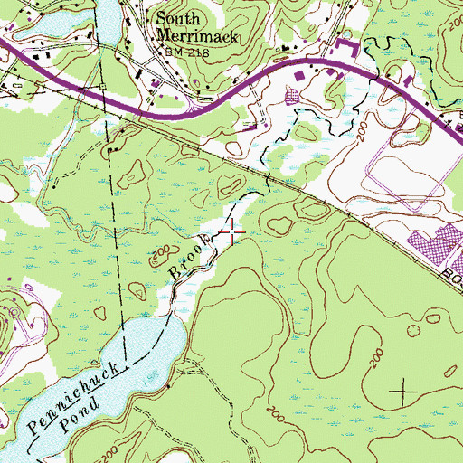 Topographic Map of Witches Brook, NH