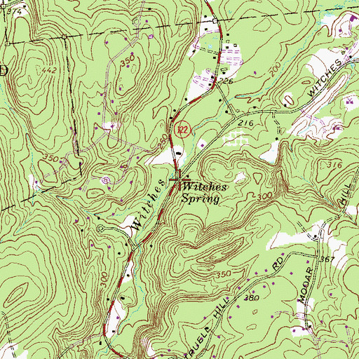 Topographic Map of Witches Spring, NH