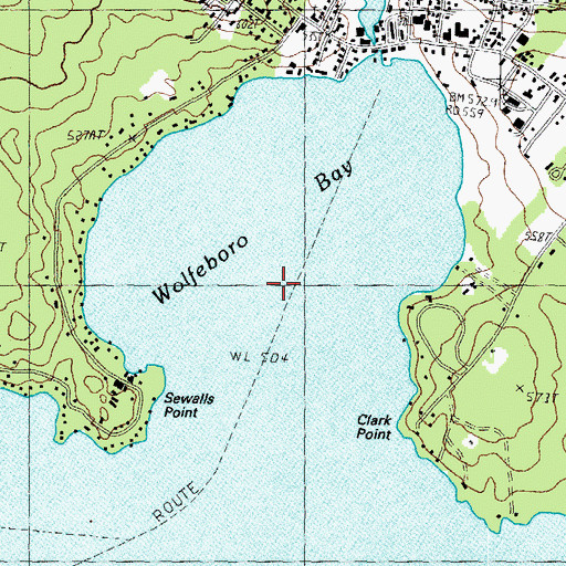 Topographic Map of Wolfeboro Bay, NH