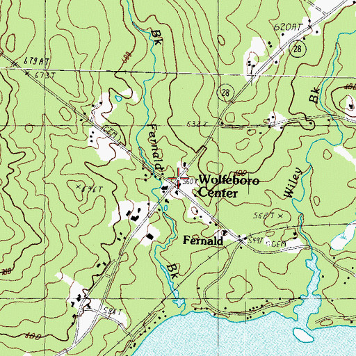 Topographic Map of Wolfeboro Center, NH