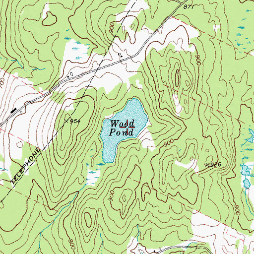 Topographic Map of Wood Pond, NH