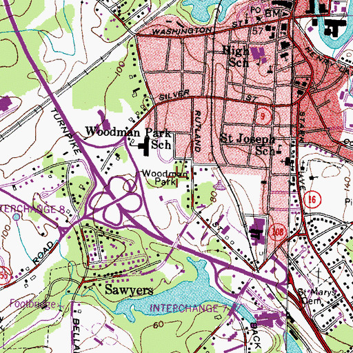 Topographic Map of Woodman Park, NH