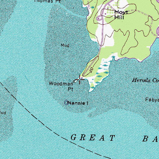 Topographic Map of Woodman Point, NH