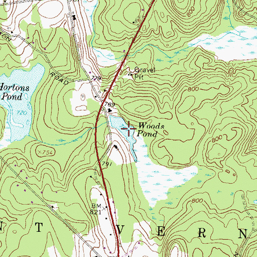 Topographic Map of Woods Pond, NH