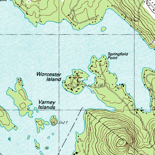 Topographic Map of Worcester Island, NH