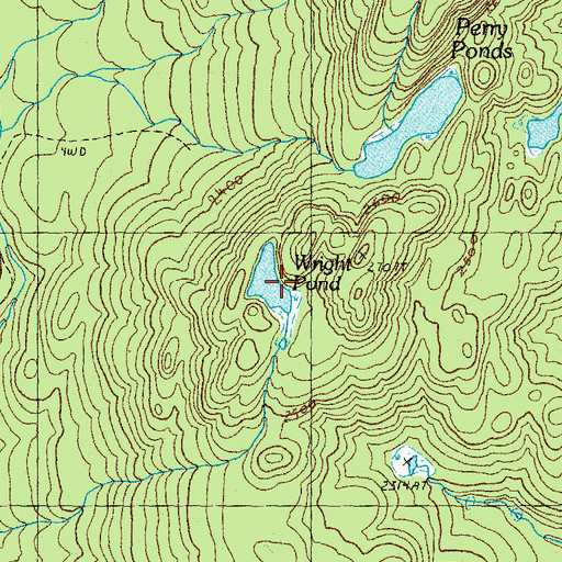 Topographic Map of Wright Pond, NH
