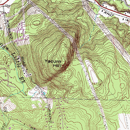 Topographic Map of Yacum Hill, NH