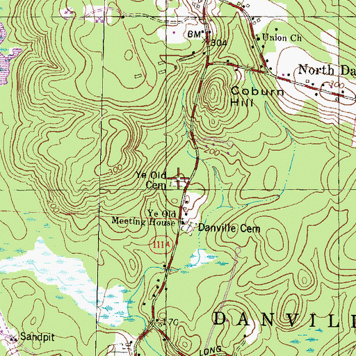 Topographic Map of Ye Old Cemetery, NH