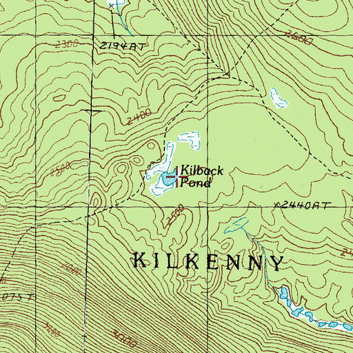Topographic Map of Kilback Pond, NH