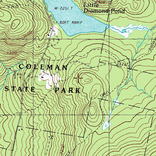 Topographic Map of Coleman State Park, NH