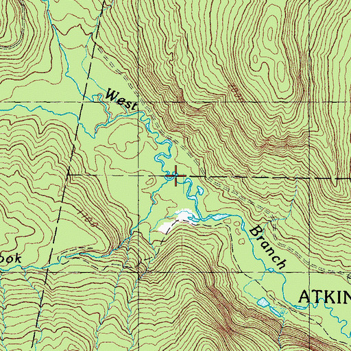 Topographic Map of Cascade Brook, NH