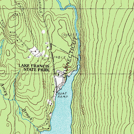 Topographic Map of Lake Francis State Park, NH