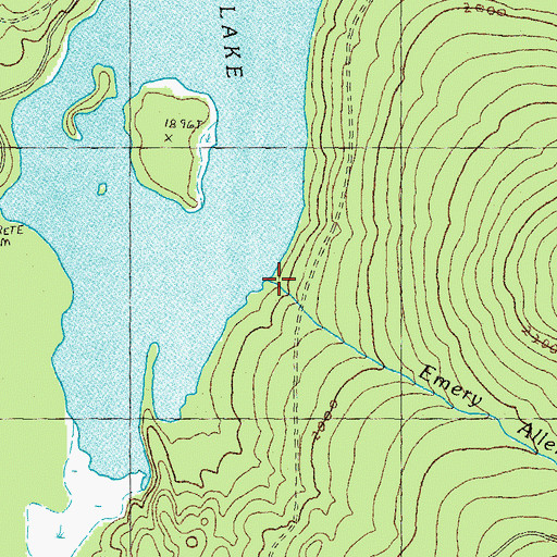 Topographic Map of Emery Allen Brook, NH