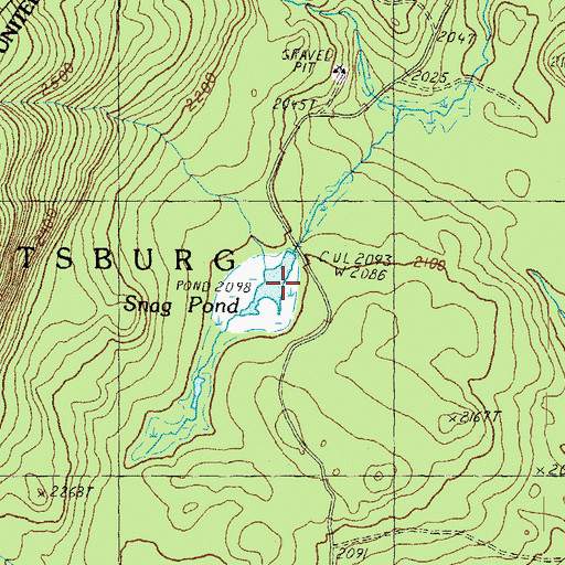 Topographic Map of Snag Pond, NH