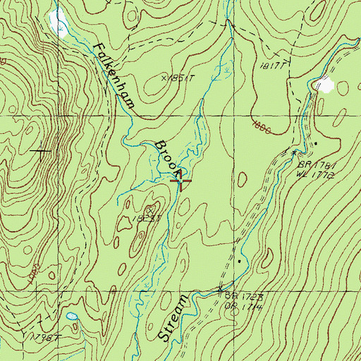 Topographic Map of Falkenham Brook, NH