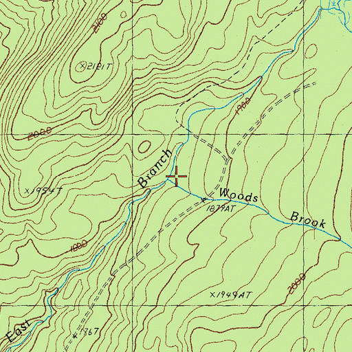 Topographic Map of Woods Brook, NH