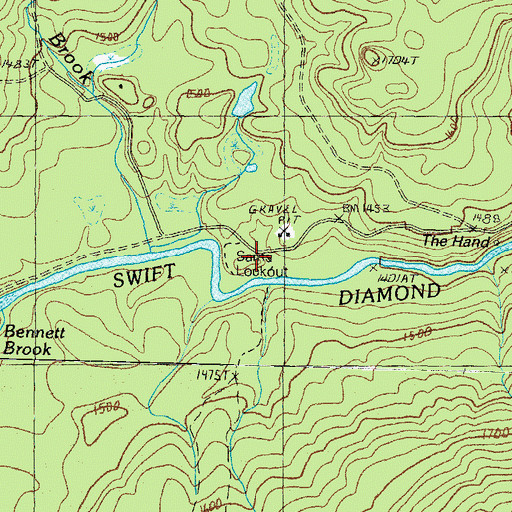 Topographic Map of Sams Lookout, NH