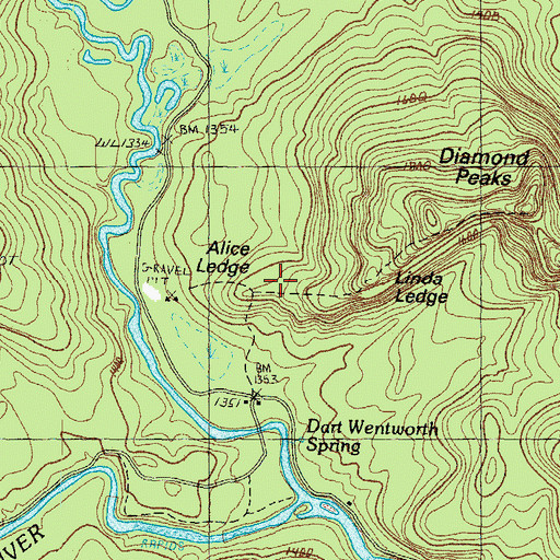 Topographic Map of Alice Ledge, NH
