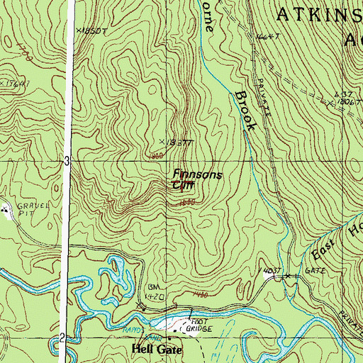 Topographic Map of Finnsons Cliff, NH