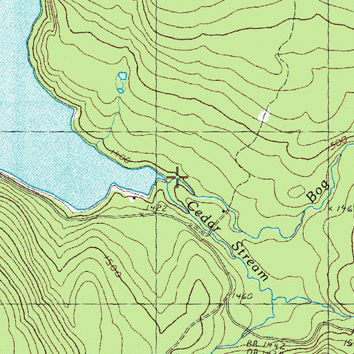 Topographic Map of Cedar Stream, NH