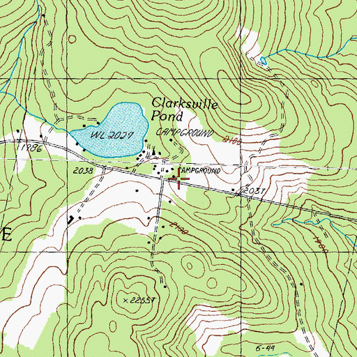 Topographic Map of Clarksville Pond School (historical), NH