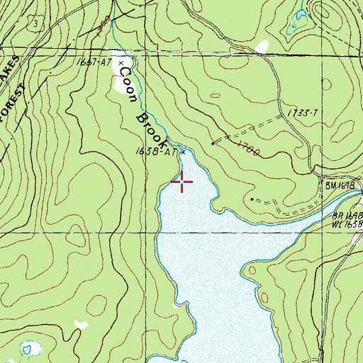 Topographic Map of Coon Brook, NH