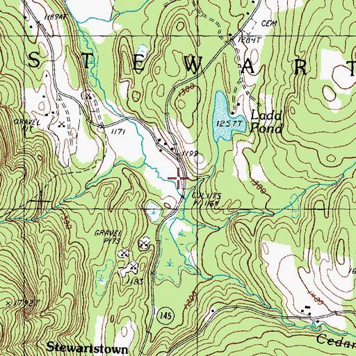 Topographic Map of Stewartstown Hollow School (historical), NH