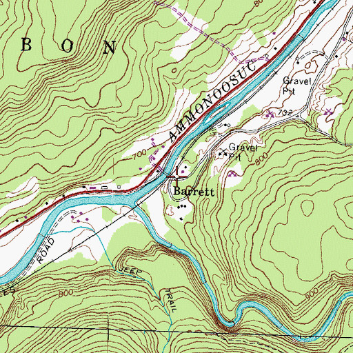 Topographic Map of Barrett, NH