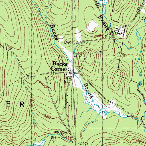 Topographic Map of Bucks Corner, NH