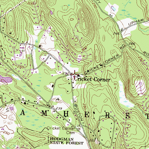 Topographic Map of Cricket Corner, NH