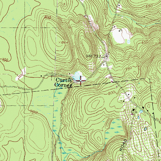Topographic Map of Curtis Corner, NH