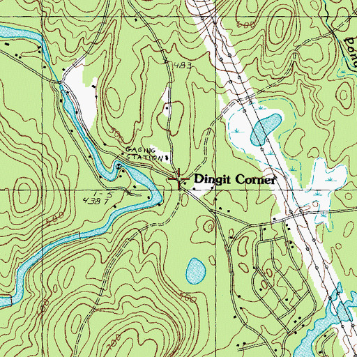 Topographic Map of Dingit Corner, NH