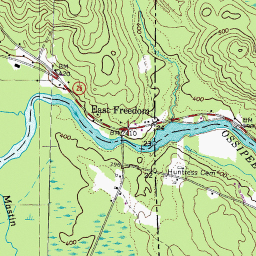 Topographic Map of East Freedom, NH