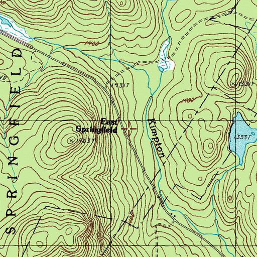 Topographic Map of East Springfield, NH