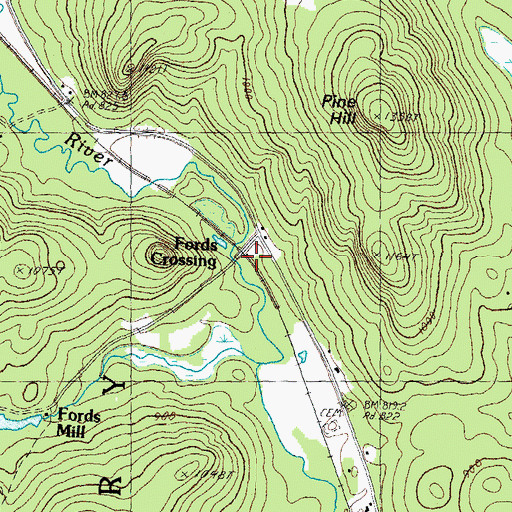 Topographic Map of Fords Crossing, NH