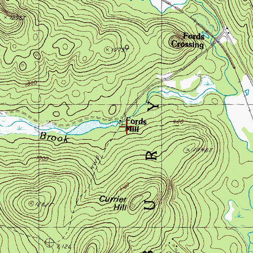 Topographic Map of Fords Mill, NH