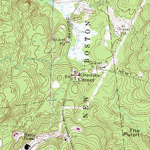 Topographic Map of Klondike Corner, NH